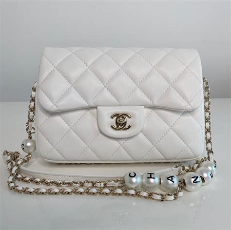 chanel tote bag with pearls|chanel bag with pearls strap.